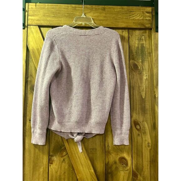 Moth by Anthropologie Women's V-Neck Tie-Front Sweater Purple Size S - Picture 3 of 9